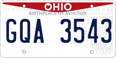 OH license plate GQA3543