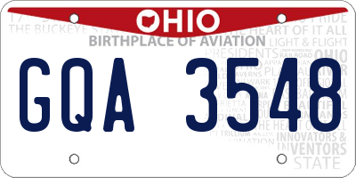 OH license plate GQA3548