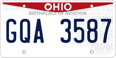 OH license plate GQA3587