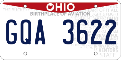 OH license plate GQA3622