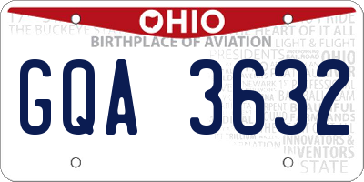OH license plate GQA3632
