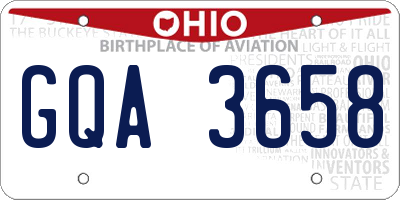 OH license plate GQA3658