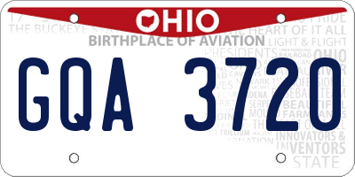 OH license plate GQA3720