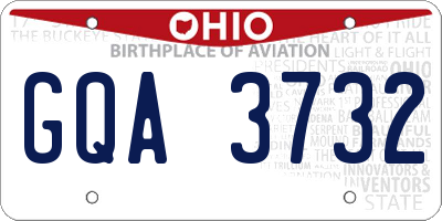 OH license plate GQA3732