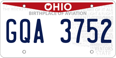 OH license plate GQA3752