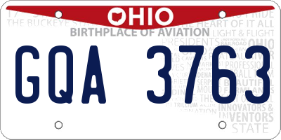 OH license plate GQA3763