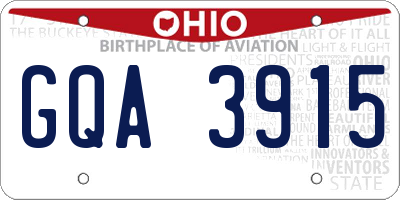 OH license plate GQA3915