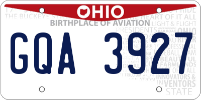 OH license plate GQA3927