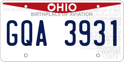 OH license plate GQA3931