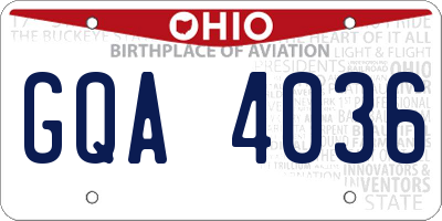 OH license plate GQA4036