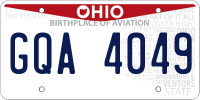 OH license plate GQA4049