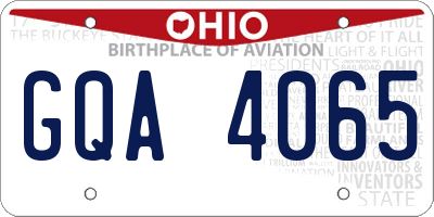 OH license plate GQA4065