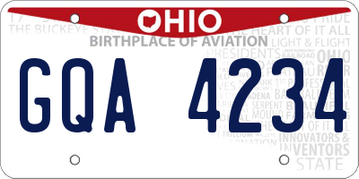 OH license plate GQA4234
