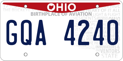 OH license plate GQA4240