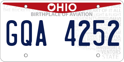 OH license plate GQA4252