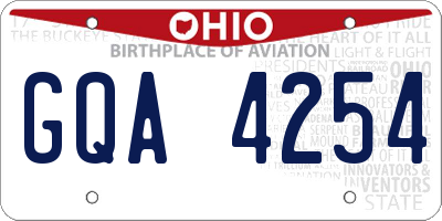 OH license plate GQA4254
