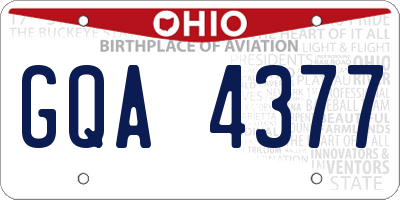 OH license plate GQA4377