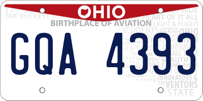 OH license plate GQA4393
