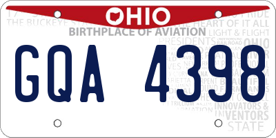 OH license plate GQA4398