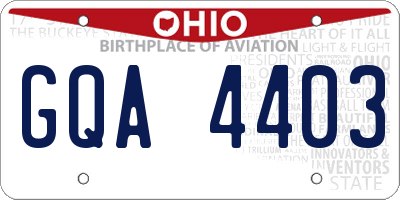 OH license plate GQA4403
