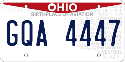 OH license plate GQA4447