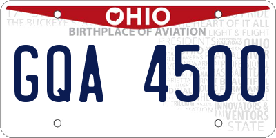 OH license plate GQA4500
