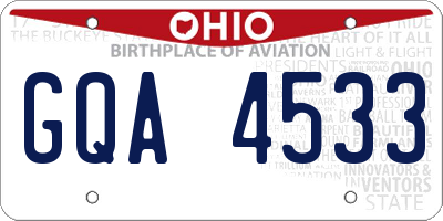 OH license plate GQA4533