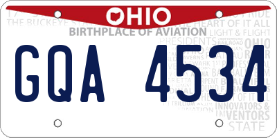 OH license plate GQA4534