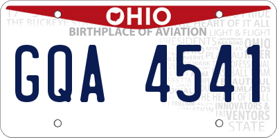 OH license plate GQA4541