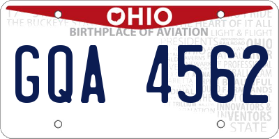 OH license plate GQA4562