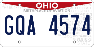 OH license plate GQA4574