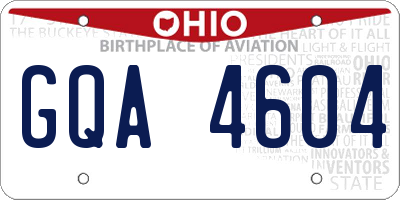 OH license plate GQA4604