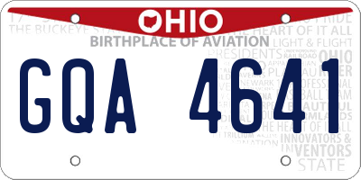 OH license plate GQA4641
