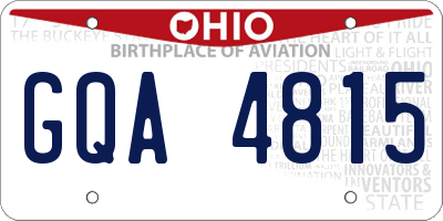 OH license plate GQA4815