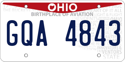 OH license plate GQA4843