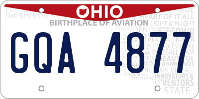 OH license plate GQA4877