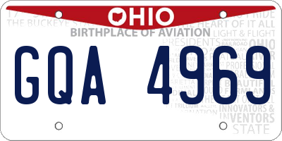 OH license plate GQA4969
