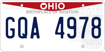 OH license plate GQA4978