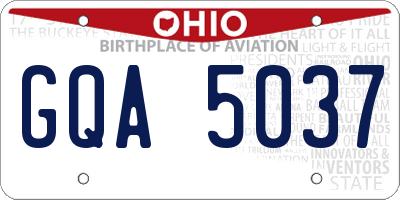 OH license plate GQA5037