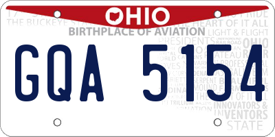 OH license plate GQA5154