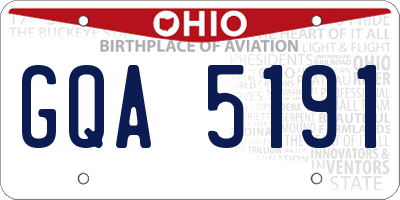OH license plate GQA5191