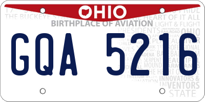 OH license plate GQA5216