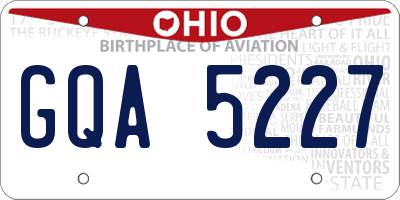 OH license plate GQA5227