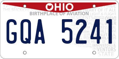 OH license plate GQA5241