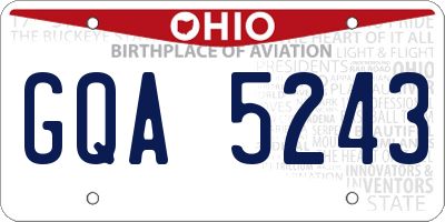 OH license plate GQA5243