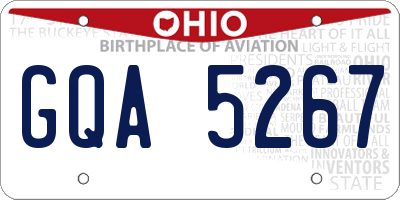 OH license plate GQA5267