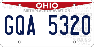OH license plate GQA5320