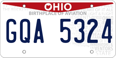 OH license plate GQA5324