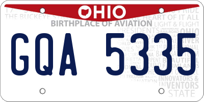 OH license plate GQA5335