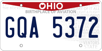 OH license plate GQA5372